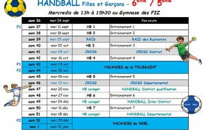 HANDBALL - 6ème + 5ème- Filles 👧 + garçons 👦 